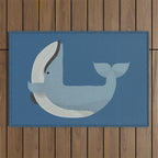 Whimsy Blue Whale Outdoor Rug Gallery Image 1