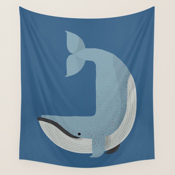 Whimsy Blue Whale Wall Tapestry Gallery Image 4
