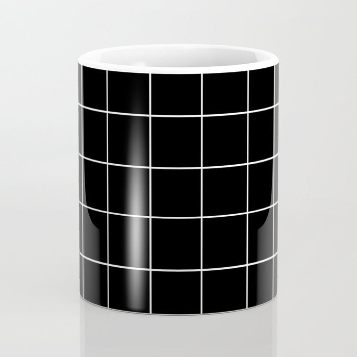 Grid (Black) Coffee Mug Gallery Image 4
