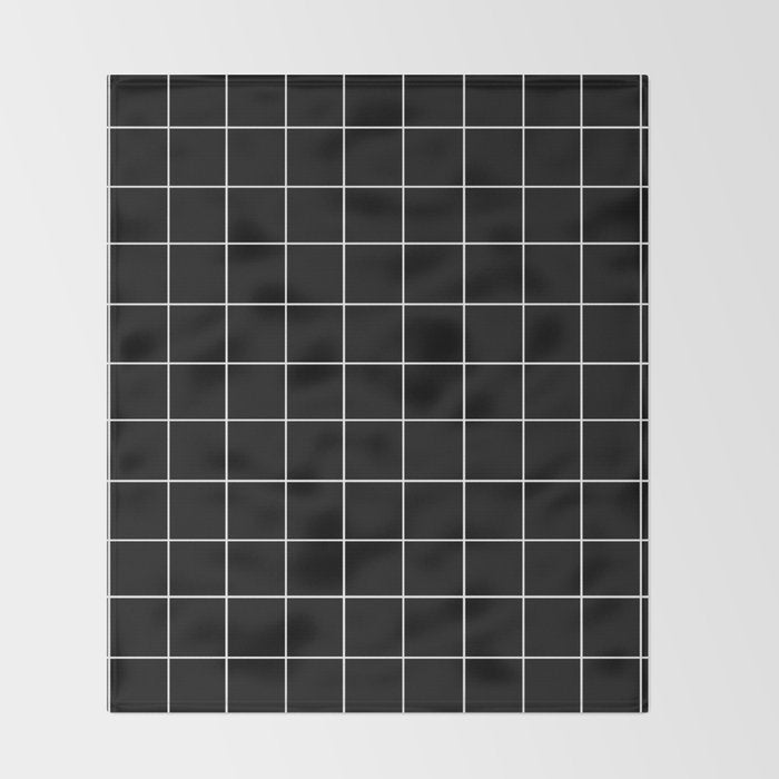 Grid (Black) Throw Blanket Gallery Image 2