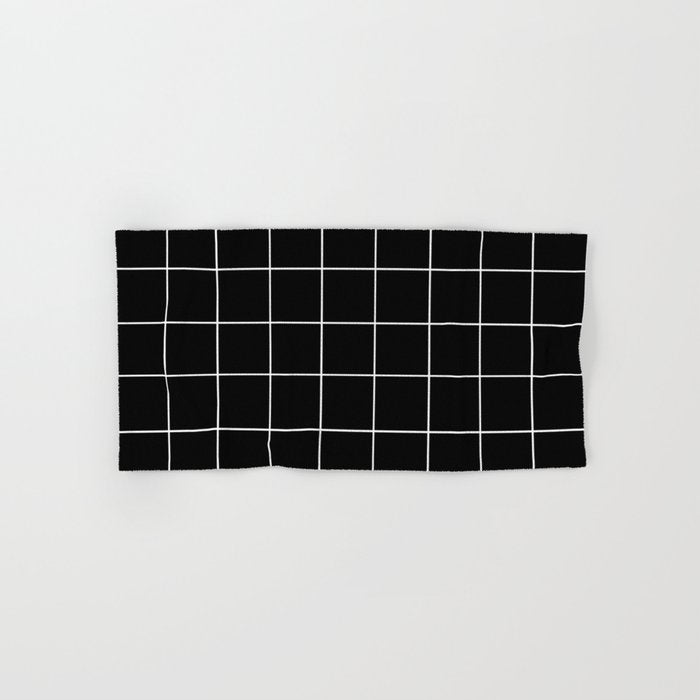 Grid (Black) Bath Towel Gallery Image 1