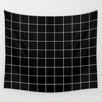 Grid (Black) Wall Tapestry Gallery Image 4