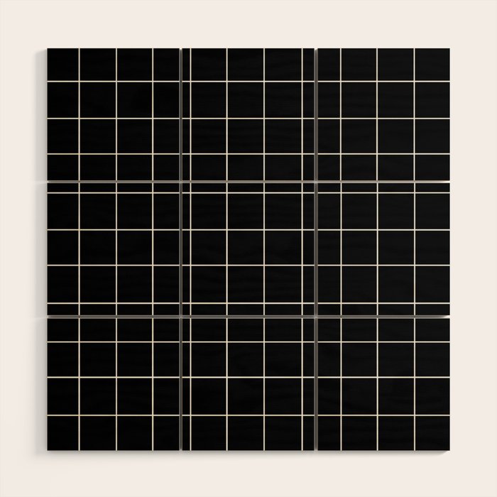 Grid (Black) Wood Wall Art Gallery Image 1