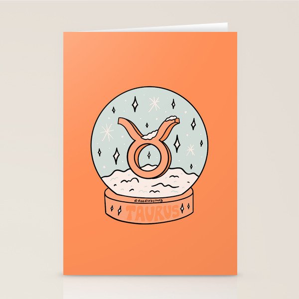 Taurus Snow Globe Stationery Card Gallery Image 2