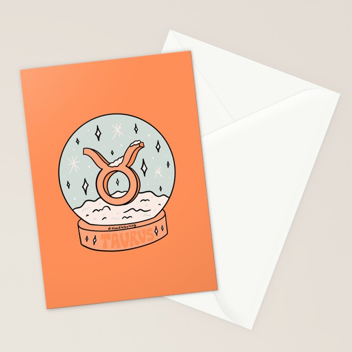 Taurus Snow Globe Stationery Card Gallery Image 2