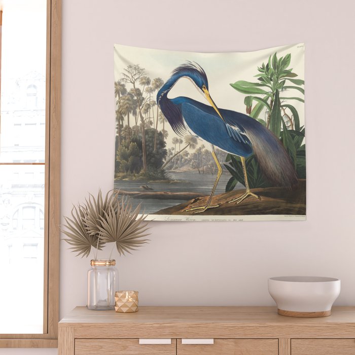 Louisiana Heron, Robert Havell after John James Audubon Wall Tapestry Gallery Image 2