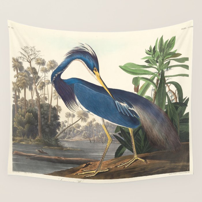 Louisiana Heron, Robert Havell after John James Audubon Wall Tapestry Gallery Image 4