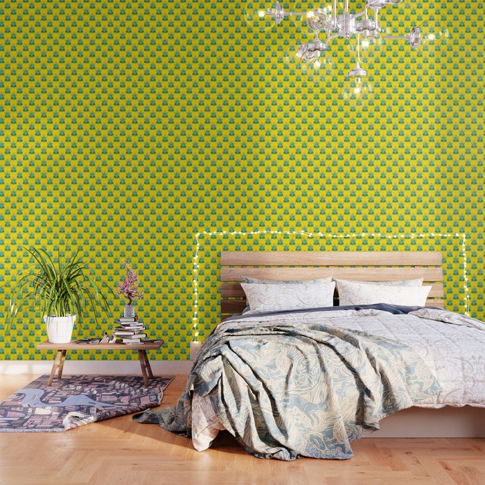 Retro earth planet cartoon character pattern Wallpaper Gallery Image 1