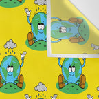 Retro earth planet cartoon character pattern Wall Tapestry Gallery Image 3