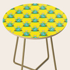 Retro earth planet cartoon character pattern Side Table Gallery Image 2