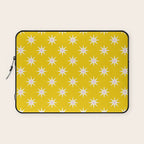 Northern Winter Star Festive Grid Pink White and Bright Yellow Laptop Sleeve Gallery Image 1