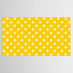 Northern Winter Star Festive Grid Pink White and Bright Yellow Tablecloth Gallery Image 2