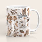 Autumn Mood Vintage Botanical Pattern Brown Coffee Mug Gallery Image 1