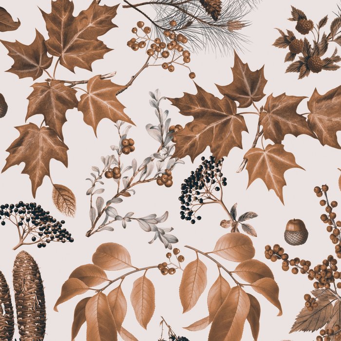 Autumn Mood Vintage Botanical Pattern Brown Coffee Mug Gallery Image 2