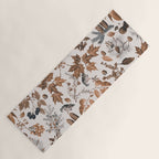 Autumn Mood Vintage Botanical Pattern Brown Yoga Mat Gallery Image 1