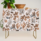 Autumn Mood Vintage Botanical Pattern Brown Credenza Gallery Image 1