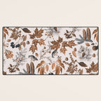 Autumn Mood Vintage Botanical Pattern Brown Desk Mat Gallery Image 3