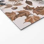 Autumn Mood Vintage Botanical Pattern Brown Welcome Mat Gallery Image 2