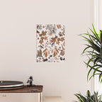 Autumn Mood Vintage Botanical Pattern Brown Poster Gallery Image 2