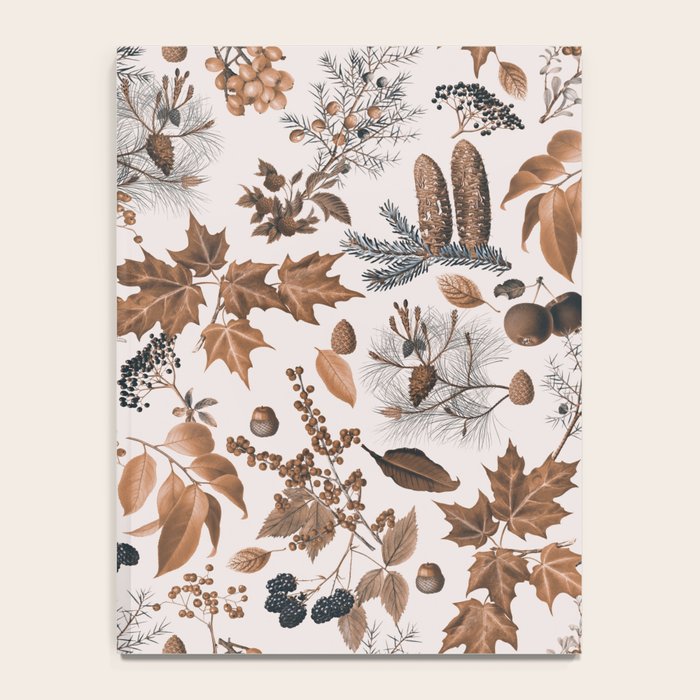 Autumn Mood Vintage Botanical Pattern Brown Notebook Gallery Image 4