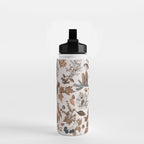 Autumn Mood Vintage Botanical Pattern Brown Water Bottle Gallery Image 2