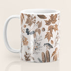 Autumn Mood Vintage Botanical Pattern Brown Coffee Mug Gallery Image 3