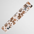 Autumn Mood Vintage Botanical Pattern Brown Table Runner Gallery Image 3