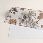Autumn Mood Vintage Botanical Pattern Brown Wrapping Paper Gallery Image 2