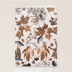 Autumn Mood Vintage Botanical Pattern Brown Stationery Card Gallery Image 2