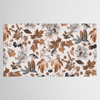 Autumn Mood Vintage Botanical Pattern Brown Tablecloth Gallery Image 2