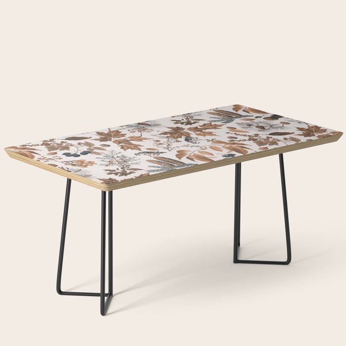 Autumn Mood Vintage Botanical Pattern Brown Coffee Table Gallery Image 1
