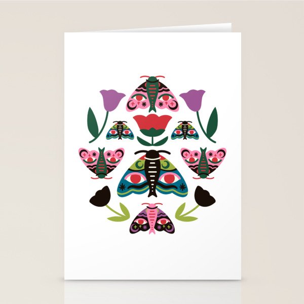Colorful Autumn Moths Stationery Card Gallery Image 1