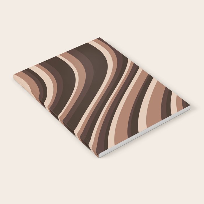 Wavy Stripes XLIX - Mocha Coffee Notebook Gallery Image 1