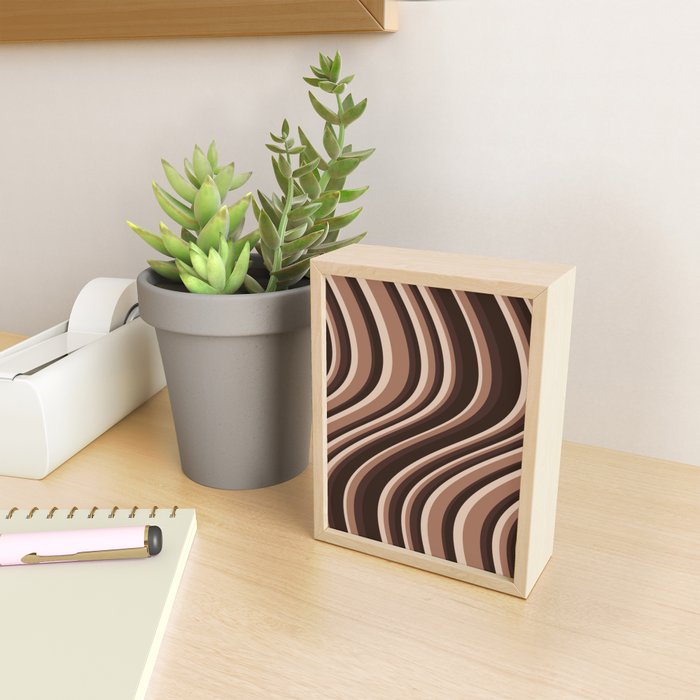 Wavy Stripes XLIX - Mocha Coffee Mini Art Print Gallery Image 2