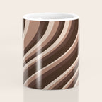 Wavy Stripes XLIX - Mocha Coffee Coffee Mug Gallery Image 4