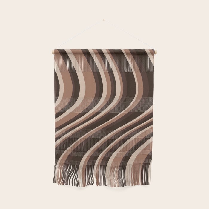 Wavy Stripes XLIX - Mocha Coffee Wall Hanging Gallery Image 1