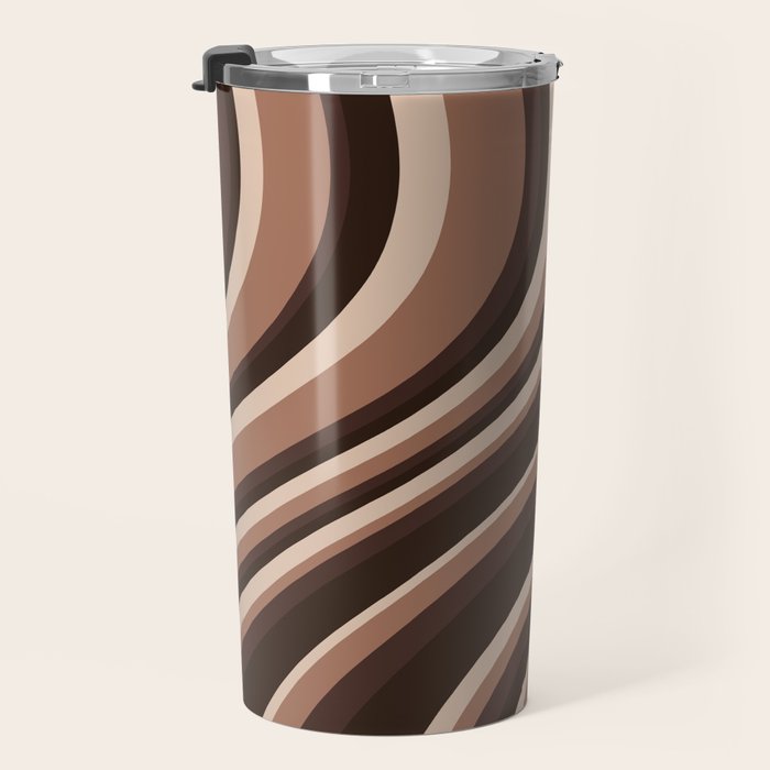 Wavy Stripes XLIX - Mocha Coffee Travel Mug Gallery Image 3