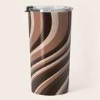 Wavy Stripes XLIX - Mocha Coffee Travel Mug Gallery Image 3