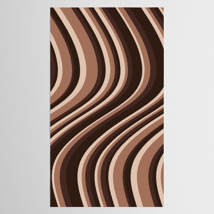 Wavy Stripes XLIX - Mocha Coffee Tablecloth Gallery Image 2