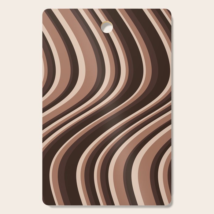 Wavy Stripes XLIX - Mocha Coffee Cutting Board Gallery Image 1