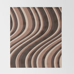 Wavy Stripes XLIX - Mocha Coffee Throw Blanket Gallery Image 2
