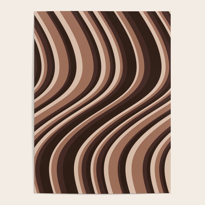 Wavy Stripes XLIX - Mocha Coffee Poster Gallery Image 4