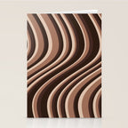 Wavy Stripes XLIX - Mocha Coffee Stationery Card Gallery Image 2