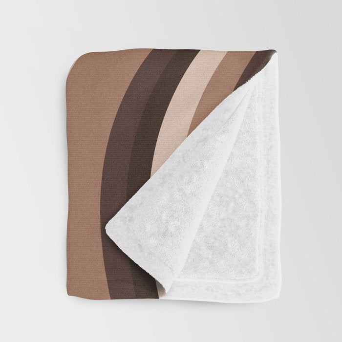 Wavy Stripes XLIX - Mocha Coffee Throw Blanket Gallery Image 3