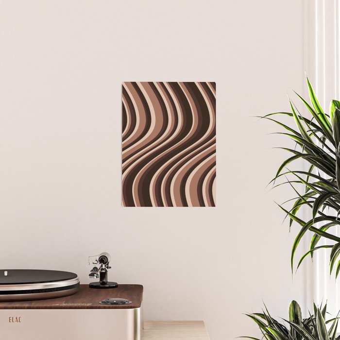 Wavy Stripes XLIX - Mocha Coffee Poster Gallery Image 2