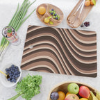 Wavy Stripes XLIX - Mocha Coffee Cutting Board Gallery Image 2