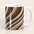 Wavy Stripes XLIX - Mocha Coffee Coffee Mug Gallery Image 1