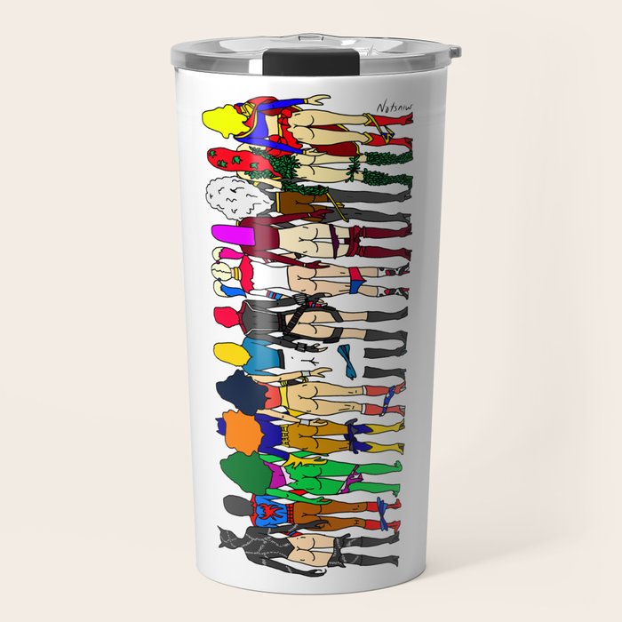 Superhero Butts - Girls Superheroine Butts LV Travel Mug Gallery Image 1