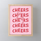 Cheers. Cocktails and Drinks in Pink and Red Mini Art Print Gallery Image 1