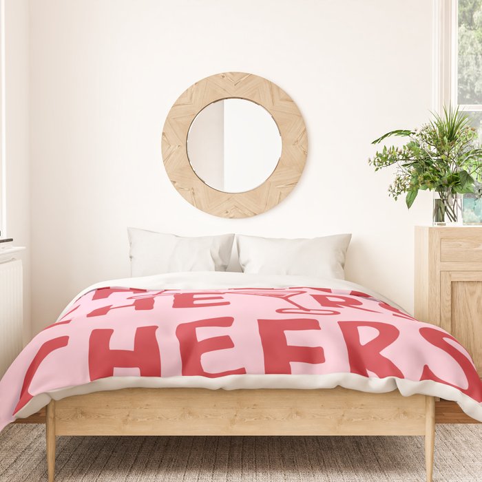 Cheers. Cocktails and Drinks in Pink and Red Duvet Cover Gallery Image 3